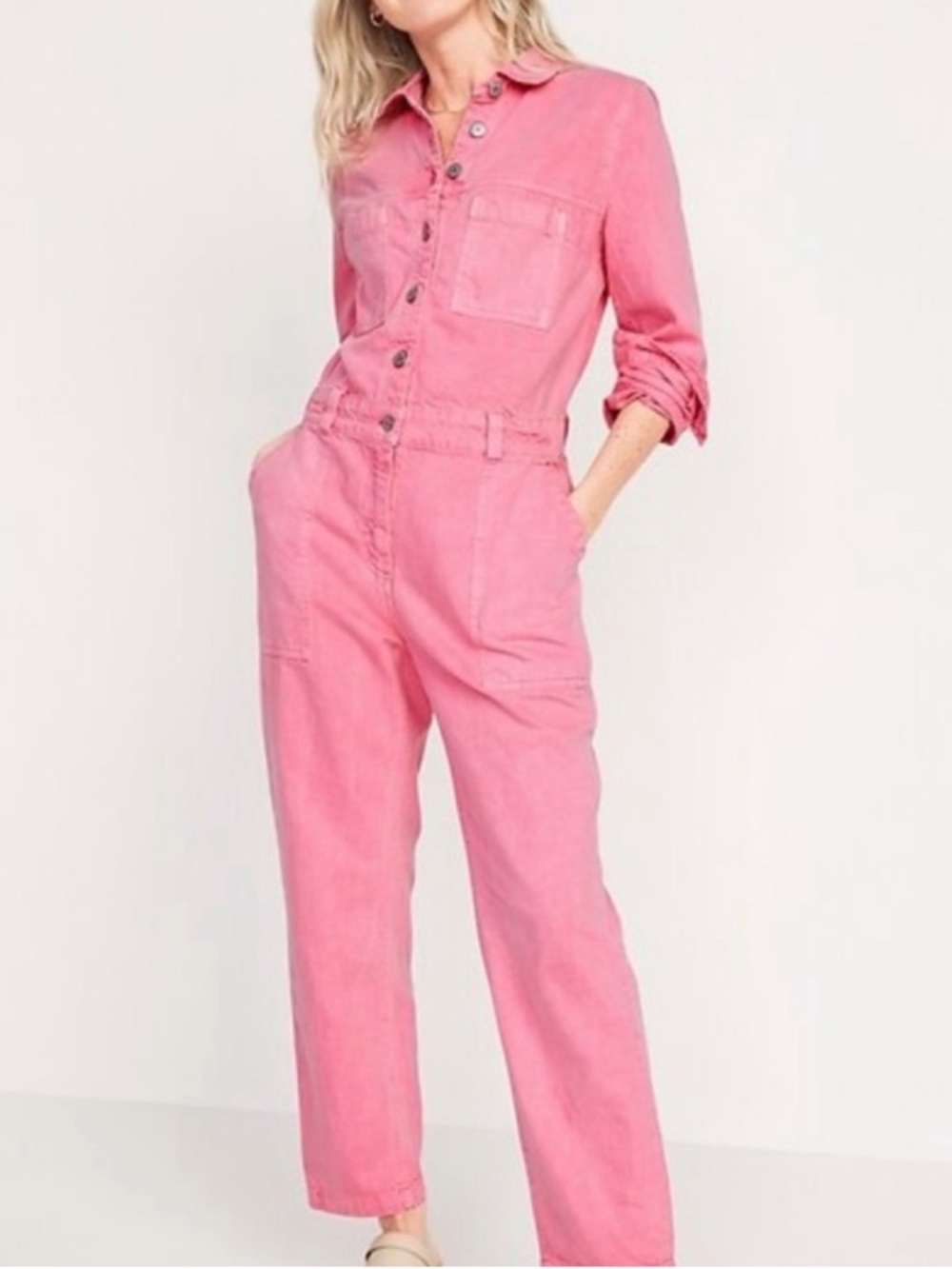 Pink Utility Jumpsuit